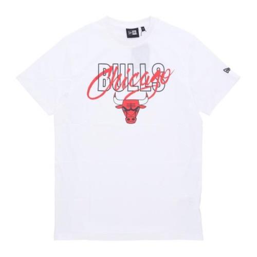 New Era Chicago Bulls Script Tee Vit/Röd White, Herr