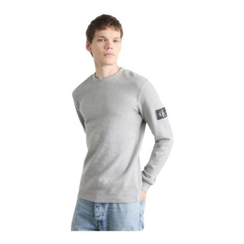 Calvin Klein Jeans Snygg Badge Easy Sweater för Män Gray, Herr