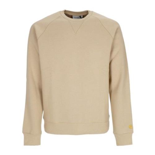 Carhartt Wip Crewneck Sweatshirt Sable/Gold Chase Sweater Beige, Herr