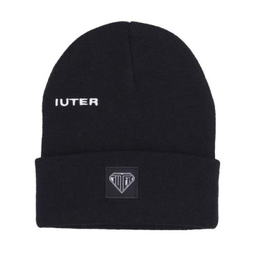 Iuter Svart Logo Beanie Mössa Akryl Black, Herr