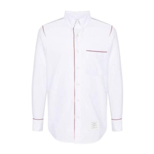 Thom Browne Vit Oxford Skjorta med Randig Kant White, Herr