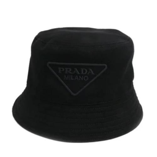 Prada Vintage Pre-owned Canvas hattar-och-kepsar Black, Herr