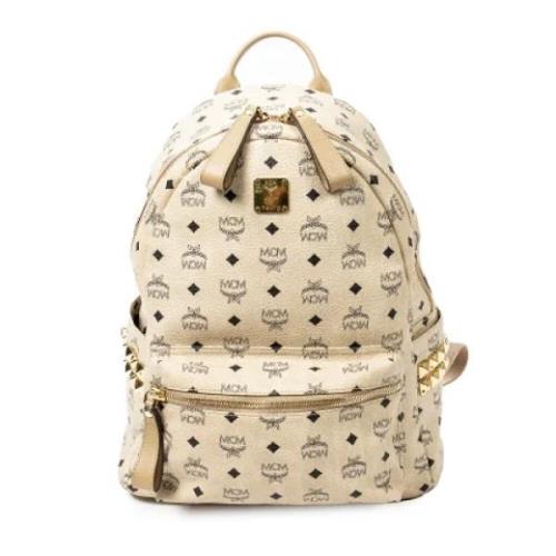 MCM Pre-owned Pre-owned Belagd canvas axelremsvskor Beige, Dam