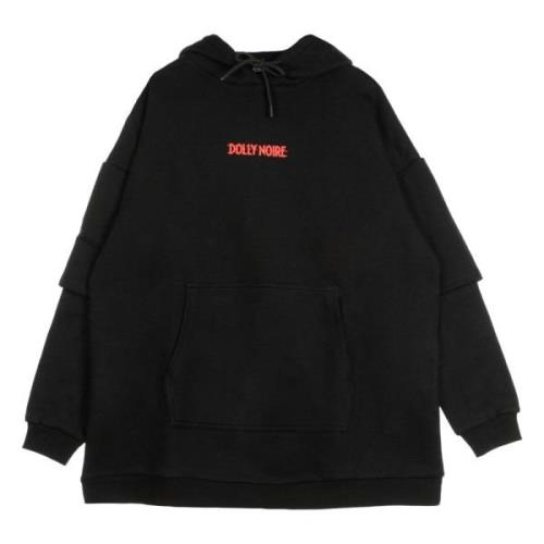 Dolly Noire Svart Glitch Damhoodie Black, Dam