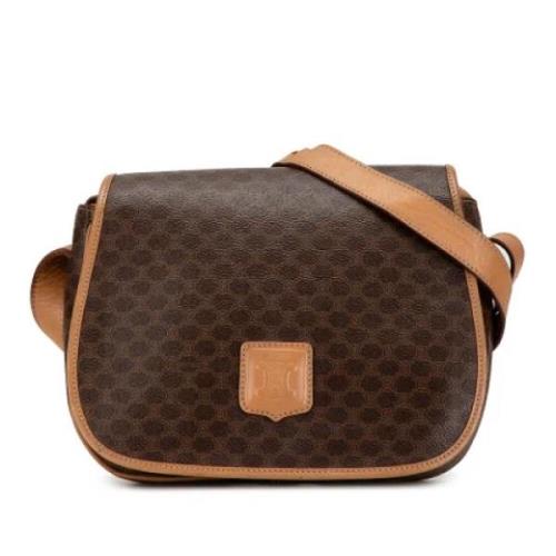 Celine Vintage Pre-owned Tyg crossbodyvskor Brown, Dam