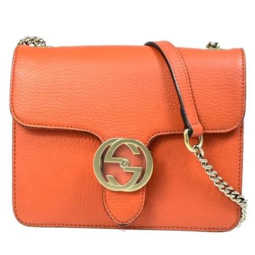 Gucci Vintage Pre-owned Laeder axelremsvskor Orange, Dam