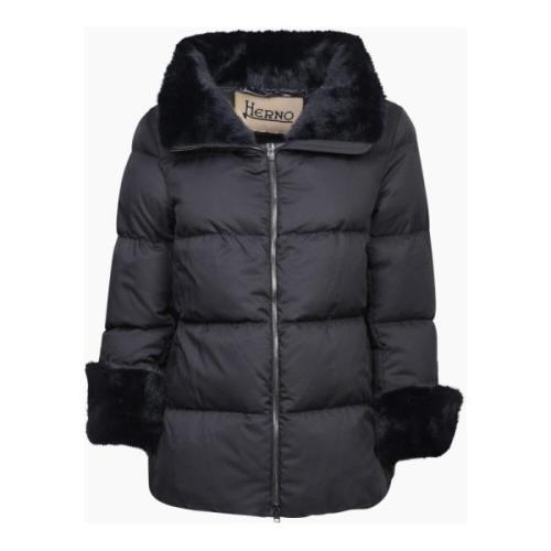 Herno Svart Dunjacka Urban Vinterstil Black, Dam