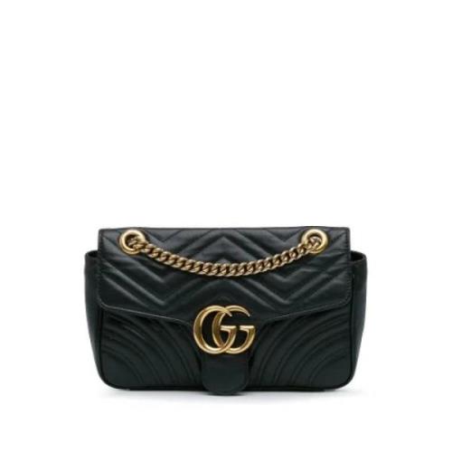 Gucci Vintage Pre-owned Laeder crossbodyvskor Black, Dam