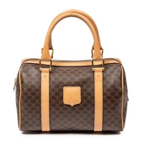 Celine Vintage Pre-owned Belagd canvas handvskor Brown, Dam