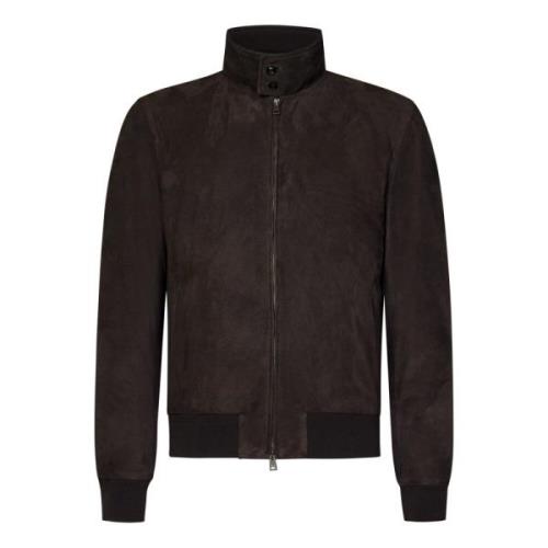 Boglioli Brun Mocka Bomberjacka Aw24 Brown, Herr