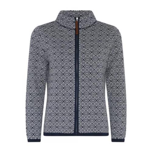 Skovhuus Marine Zip Cardigan med Turtleneck Blue, Dam