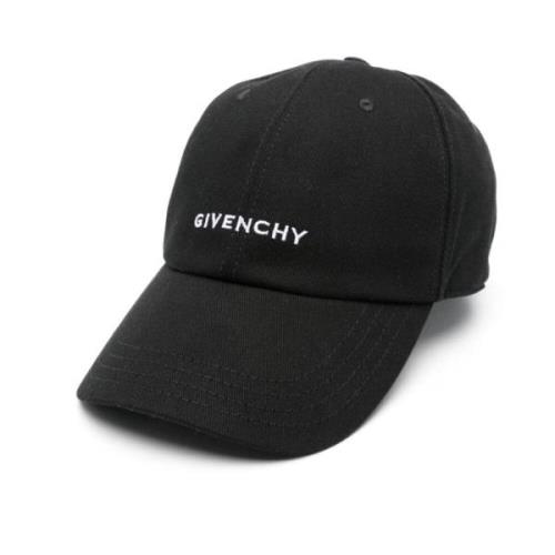 Givenchy Svart böjd keps med logotyp Black, Herr