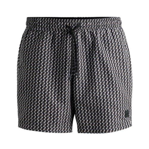 Hugo Boss Vibe Badshorts i Svart Multicolor, Herr