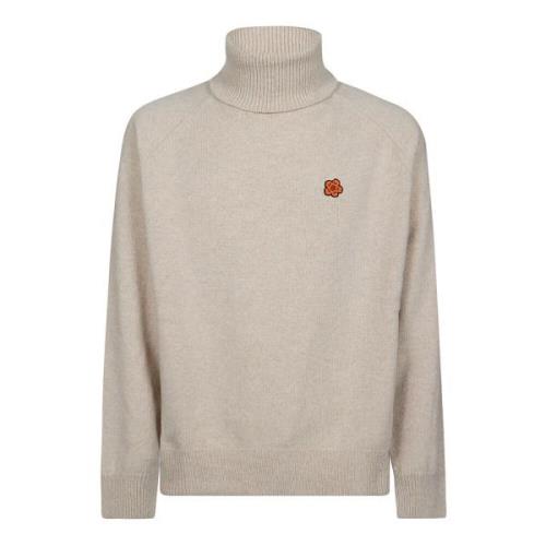 Kenzo Blommig Turtle Neck Tröja Beige, Herr