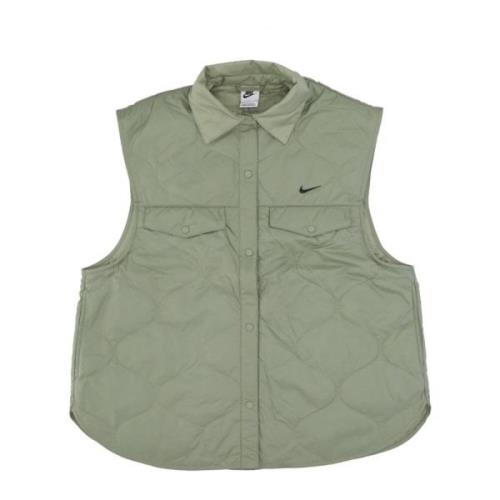 Nike Quiltad Ärmlös Sportväst Grön/Svart Green, Dam