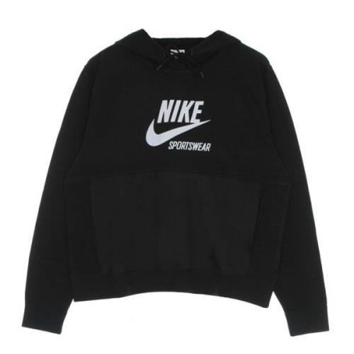 Nike Svart Fleece Hoodie med Dragsko Black, Dam