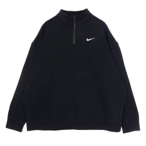 Nike Klassisk Trend Fleece Quarter Zip Sweatshirt Black, Dam