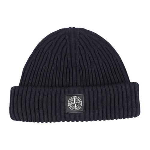 Stone Island Stickad Beanie Mössa Blue, Herr