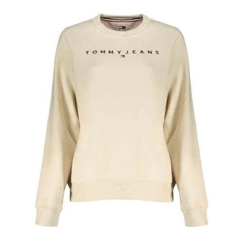 Tommy Hilfiger Beige Långärmad Broderad Tröja Beige, Dam