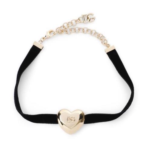 Dolce & Gabbana Elegant Svart Guld Halsband Black, Dam