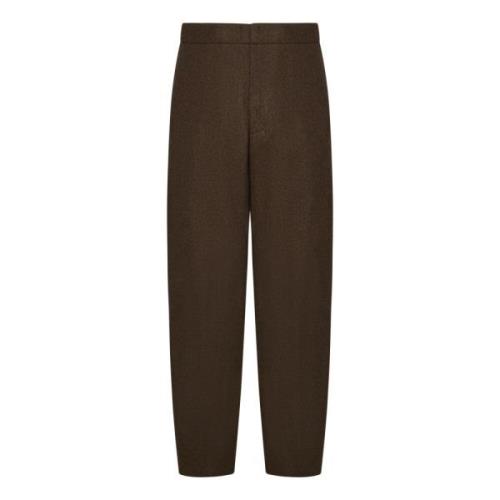 Jil Sander Brun Ull Tapered Byxor Brown, Herr