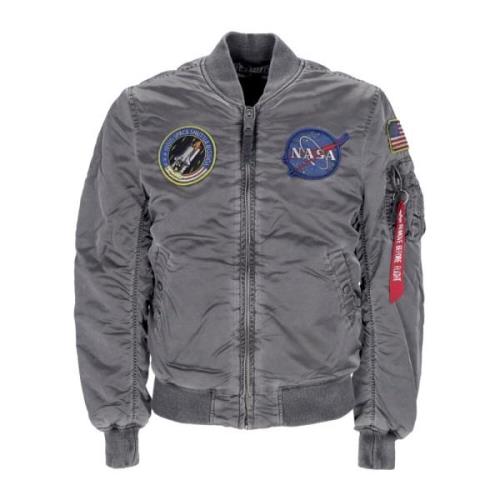 Alpha Industries Nasa Battlewash Bomberjacka Gray, Herr