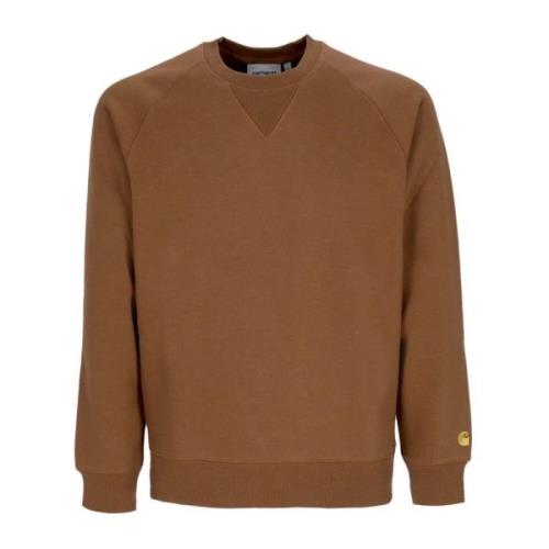 Carhartt Wip Herr Crewneck Sweatshirt i Tamarind/Guld Brown, Herr