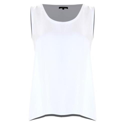 Kocca Minimalistisk Rund Hals Vest Topp White, Dam