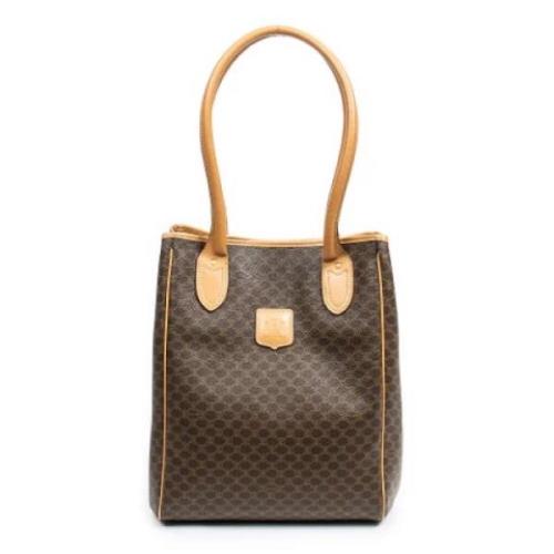 Celine Vintage Pre-owned Belagd canvas totevskor Brown, Dam