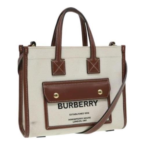 Burberry Vintage Pre-owned Canvas handvskor Beige, Dam