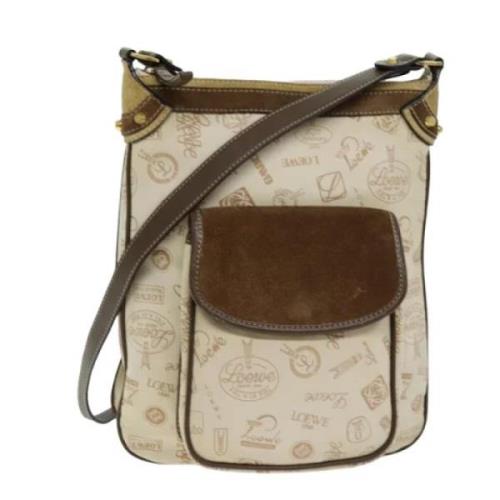 Loewe Pre-owned Pre-owned Canvas crossbodyvskor Beige, Dam