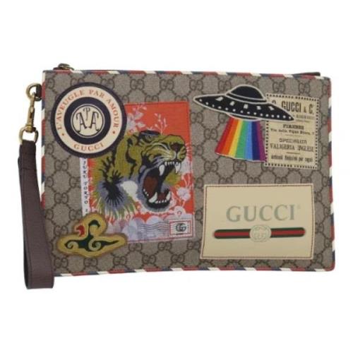 Gucci Vintage Pre-owned Laeder kuvertvskor Beige, Dam