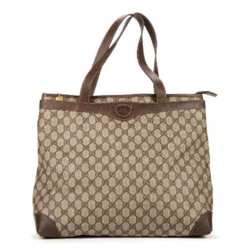 Gucci Vintage Pre-owned Belagd canvas axelremsvskor Beige, Dam