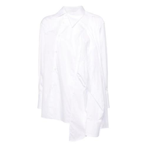 Comme des Garçons Asymmetrisk Bomullsskjorta White, Dam