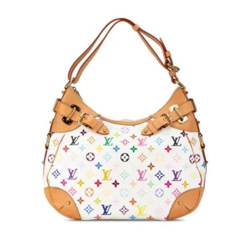 Louis Vuitton Vintage Pre-owned Canvas axelremsvskor White, Dam