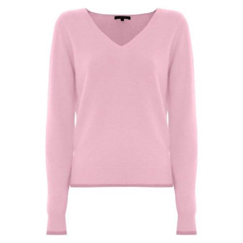 Kocca Angora Ull V-ringad Tröja Pink, Dam