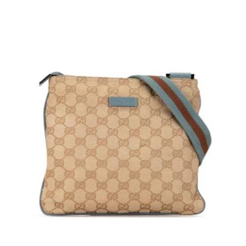 Gucci Vintage Pre-owned Canvas crossbodyvskor Beige, Dam