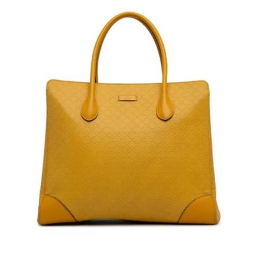 Gucci Vintage Pre-owned Laeder totevskor Yellow, Dam