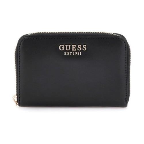 Guess Svart PU Läder Plånbok - Metall Logo Black, Dam