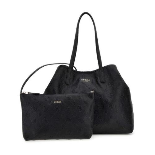 Guess 2-i-1 Monogram Toteväska Black, Dam