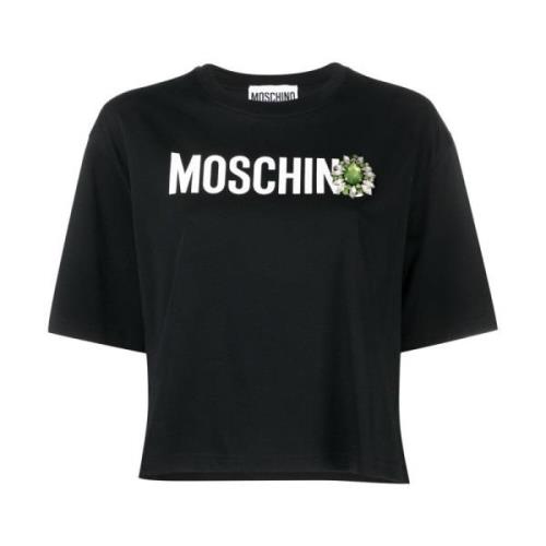 Moschino Avslappnad Bomull T-shirt Black, Dam