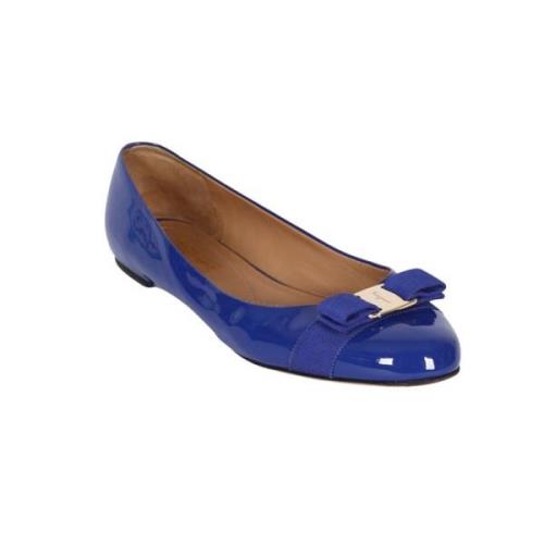 Salvatore Ferragamo Klassiskt Läder Loafer Sko Blue, Dam