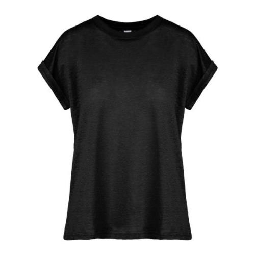 BomBoogie Slub Linne Jersey T-shirt Black, Dam