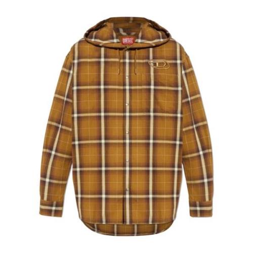 Diesel Skjorta S-Dewny-Hood-A Brown, Herr