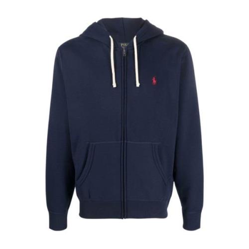 Ralph Lauren Logo Full Zip Sweatshirt Blue, Herr