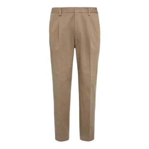 Boggi Milano Stretch Bomull Gabardinbyxor Beige, Herr