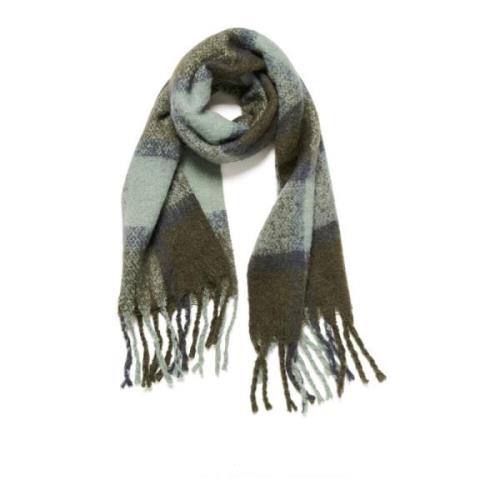 Saint Tropez Fringe Scarf Iceberg Green Multicolor, Dam