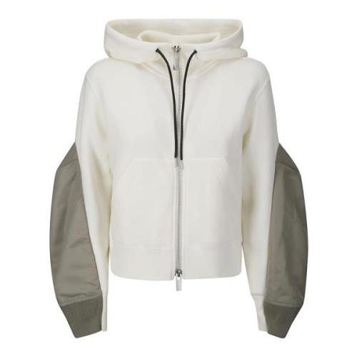 Sacai Jacka med dragsko huva sweatshirt Beige, Dam