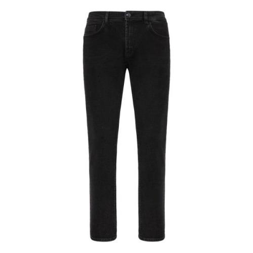 Boggi Milano Stretch Denim Jeans Black, Herr