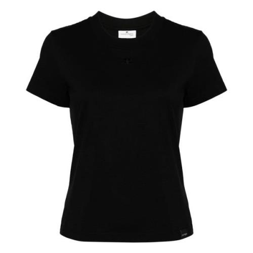 Courrèges Avslappnad Bomull T-shirt Black, Dam